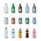 Plastic Glass Bottles Aluminium Cans Illustration