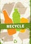 Plastic and glass grunge recycling vector illustration