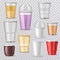 Plastic glass vector empty plastic-cup or blank coffee-cup mockup disposable drinks container for branding illustration