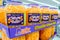 Plastic jars of UTZ brand baked cheddar cheese balls snack