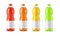 Plastic Juice Bottles Mockup with Blank Label 3D Rendering