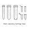 Plastic Laboratory Centrifuge Tubes diagram for experiment setup lab outline vector
