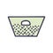 plastic laundry basket color vector doodle simple icon