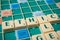 Plastic letters on Scrabble board game forming the word : Ethic