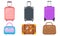 Plastic Luggage And Handbags Vector Illustrated Set