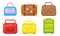 Plastic Luggage And Handbags Vector Illustrated Set