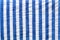 Plastic material in white and blue stripes