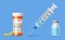 Plastic Medical Syringe and Vaccine Vial Icon