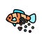 plastic microbeads in fish color icon vector illustration