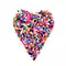 Plastic mosaic heart. Multi-colored childrens mosaic