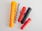 Plastic multi-colored dowels, various sizes, a selection of dowels for various wall materials, concrete