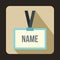 Plastic Name badge with gray neck strap icon