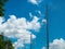 Plastic nylon net with pole under the blue sky