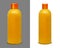 Plastic orange bottle for juice, shampoo and water