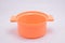 Plastic orange cooking casserole toy played by kids