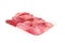 Plastic pack of raw meat slices