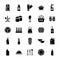 Plastic Packaging Glyph Icons Set