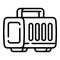 Plastic pet portable box icon, outline style