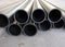 Plastic pipes of large diameter black closeup