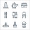 plastic products line icons. linear set. quality vector line set such as take away, plant pot, clothes hanger, chair, wall plug,