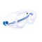 Plastic protective work glasses with ruber band isolated over white background.