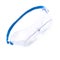 Plastic protective work glasses with ruber band isolated over white background.