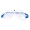 Plastic protective work glasses with ruber band isolated over white background.