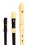 Plastic recorder flute set. Sopranino, soprano and alto flutes