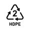 Plastic recycle symbol HDPE 2 vector icon. Plastic recycling code HDPE 2.