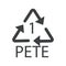 Plastic recycling code, 1 PETE recycle symbol, isolated icon