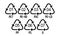 Plastic recycling codes. Plastic marking. Triangles with numbers inside, types of packaging.