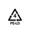 Plastic recycling symbol LDPE 4, Resin identification code Low-density polyethylene, vector illustration