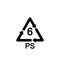 Plastic recycling symbol PS 6, Resin identification code Polystyrene, vector illustration