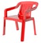 Plastic red color chair flat sit down