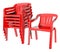 Plastic red color chair many