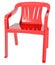 Plastic red color chair sit down image