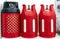 Plastic red gas cylinders for domestic use