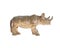 Plastic rhino doll on white background