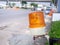 Plastic road fencing on the street of a modern city