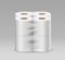 Plastic roll toilet paper one package eight roll, design on gray background