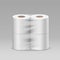 Plastic roll toilet paper one package four piece, design on gray background