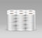Plastic roll toilet paper one package twelve roll, design on gray background