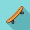 Plastic skateboard icon, flat style