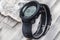 Plastic smart watch with rubber wrist strap with clasp