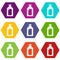 Plastic soap bottle icons set 9 vector