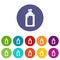 Plastic soap bottle icons set vector color