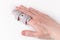 Plastic splint for broken finger injuries on an index finger