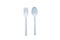 Plastic spoon and fork for single used on white background