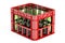 Plastic storage box, crate with empty bottles. 3D rendering