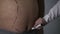 Plastic surgeon marking incision lines on big belly of overweight male, obesity